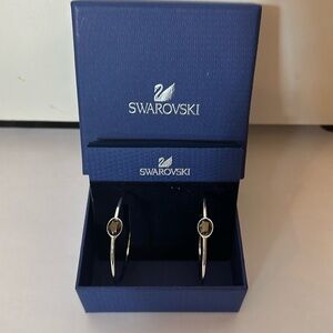 VTG Swarovski Crystal Hoop Earrings Clear Crystal and Silver